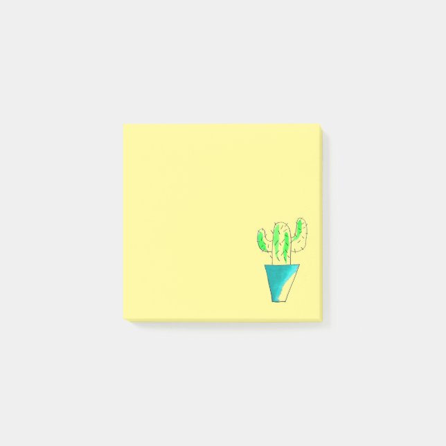 Cute cactus tema färglös mexikansk konst post-it block (Framsida)