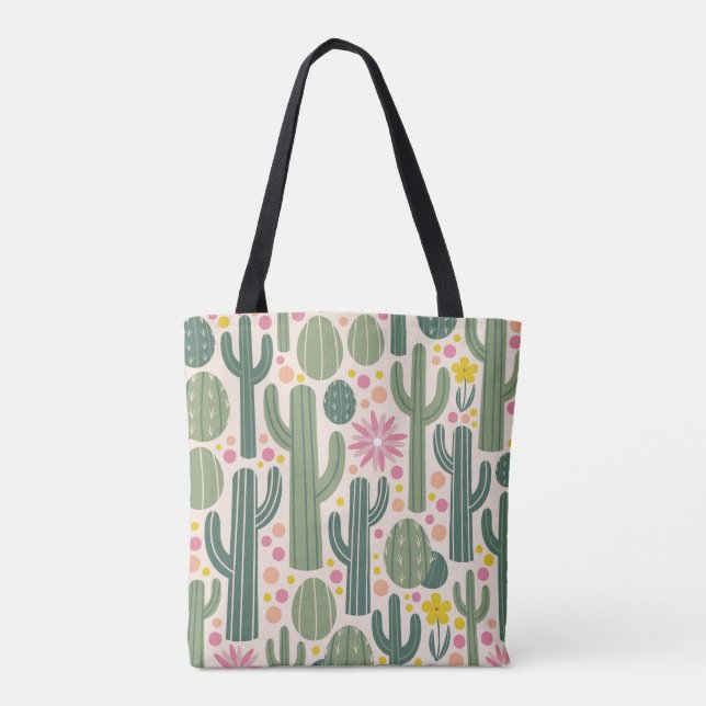 Cute Cactus Tote Tygkasse (Baksida)