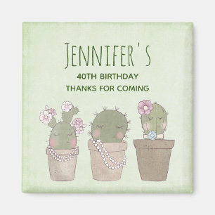 Cute Cactus Trio, som bar judelry Party Tack Magnet