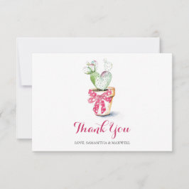 Cute Cactus Watercolor Valentines tackkort Tack Kort