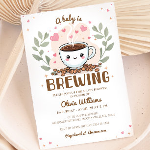 Cute Cafe Bebe Baby brinner i babyskor för kaffe Inbjudningar