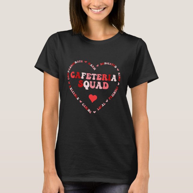 Cute Cafeteria Squad Valentines Day Heart  1 T Shirt (Framsida)