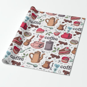 Cute Caffe Mönster Presentpapper
