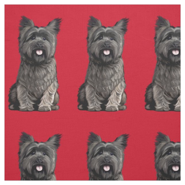 Cute Cairn Terrier Fabric Tyg (Provkarta)