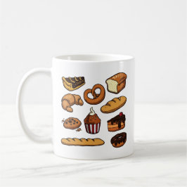 Cute cake and bread bakery kaffemugg