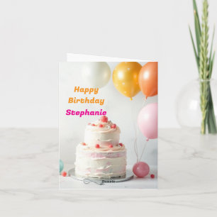 Cute Cake Biet-ballonger Grattis på födelsedagen Kort