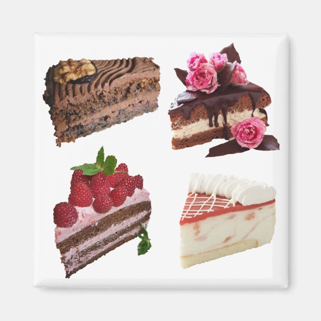 Cute Cakes Lovers Desserts Selection Magnet (Framsidan)