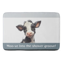 Cute calf Moo ve in i duschgrooven