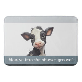 Cute calf Moo ve in i duschgrooven Badrumsmatta