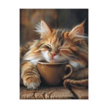 Cute Calico Cat Coffee God morgon