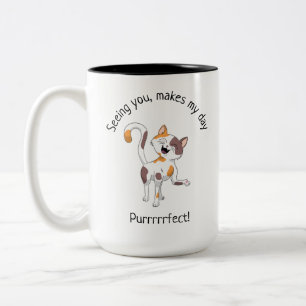 Cute Calico Cat Två-Tonad Mugg
