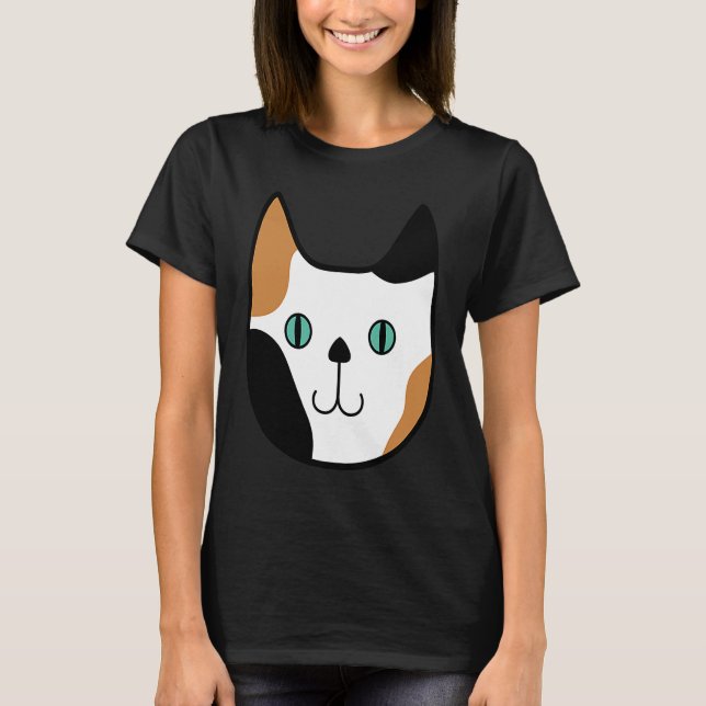 Cute Calico Kitty Cat Fun Adorable Kitten T Shirt (Framsida)