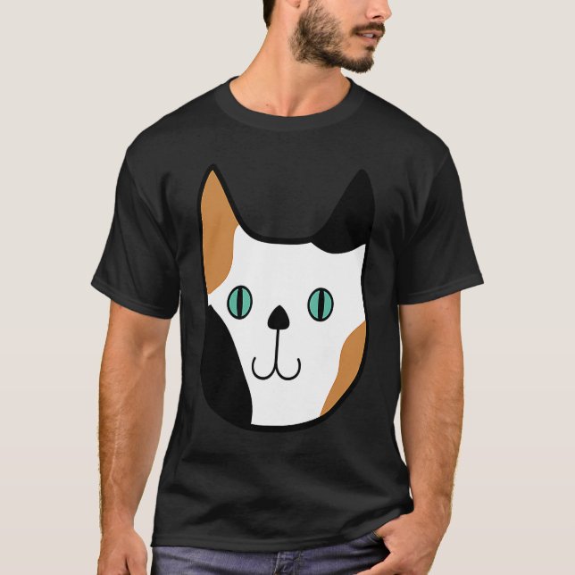 Cute Calico Kitty Cat Fun Adorable Kitten T Shirt (Framsida)
