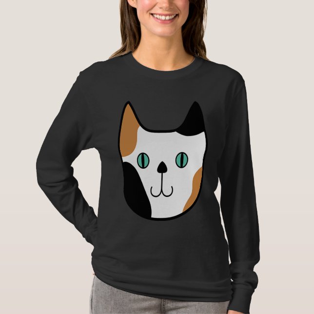 Cute Calico Kitty Cat Fun Adorable Kitten T Shirt (Framsida)