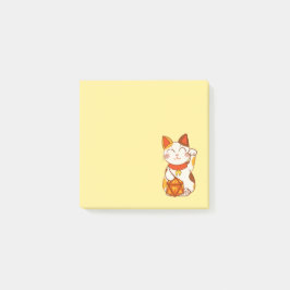 Cute Calico Maneki Neko med D20 Dice Post-it Block