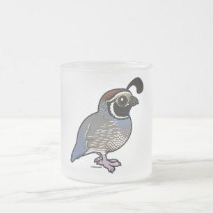 Cute California Quail Frostad Glasmugg