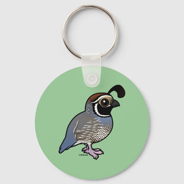 Cute California Quail Nyckelring (Framsida)