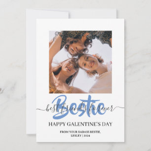Cute Calligraphy Lycklig Galentines Day besties Ph Julkort
