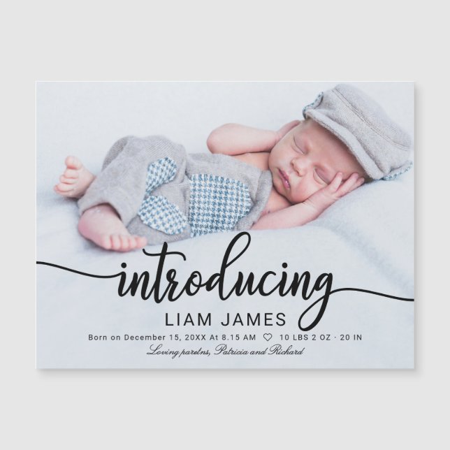 Cute Calligraphy Photo Birement Announcement Cards (Framsida)