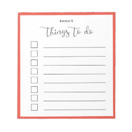 Cute calligraphy Sak to Do-lista Anteckningsblock