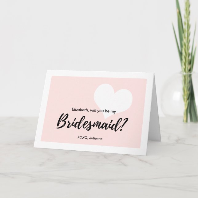 Cute calligraphy "Will you be my bridesmaid" Inbjudan (Framsida)
