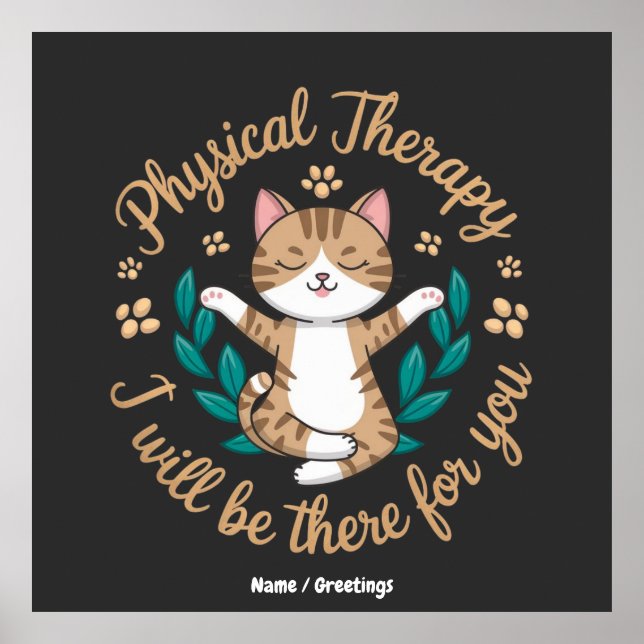 Cute Calming Physical Therapy Cat Poster Wellness (Framsidan)