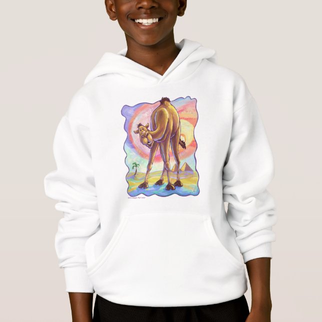 Cute Camel Coming and Going Kids Sweatshirt Tee Shirt (Framsida)