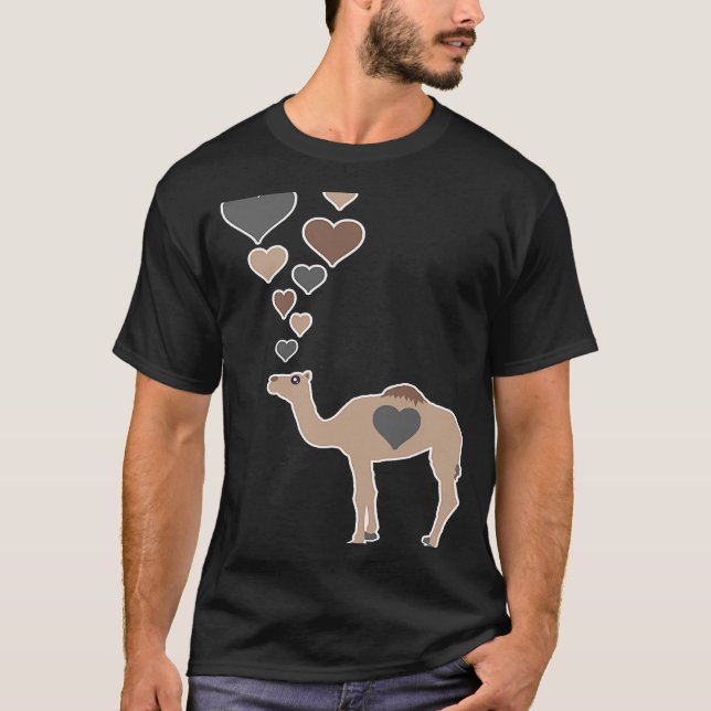 Cute Camel Hearts  Camel  I Love Camels T Shirt (Framsida)