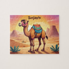 Cute Camel in Desert Personlig Kids Pussel