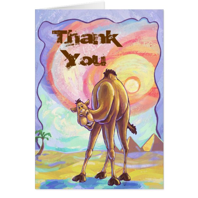 Cute Camel Party, tack, ditt kort (Framsidan)