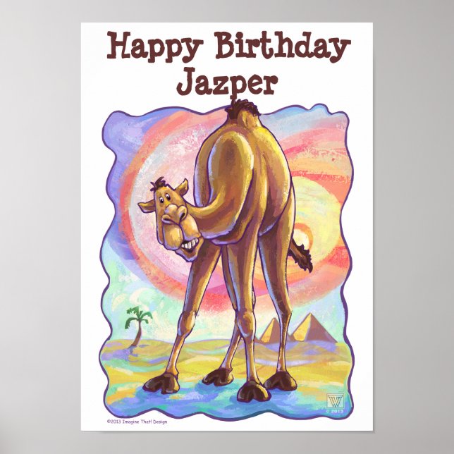 Cute Camel Personlig Party Center Poster (Framsidan)