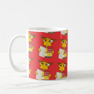 Cute Camel Reading a Bok (Vuxen) Coffee Mugg