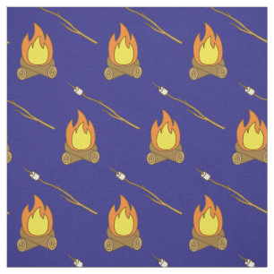 Cute Camp Fire jämnar ut barnrummet Dekorblått Tyg