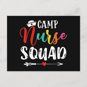 Cute Camp Nurse Squad Funny Nurses Matching Helg Vykort