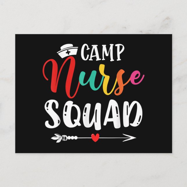 Cute Camp Nurse Squad Funny Nurses Matching Helg Vykort (Framsida)