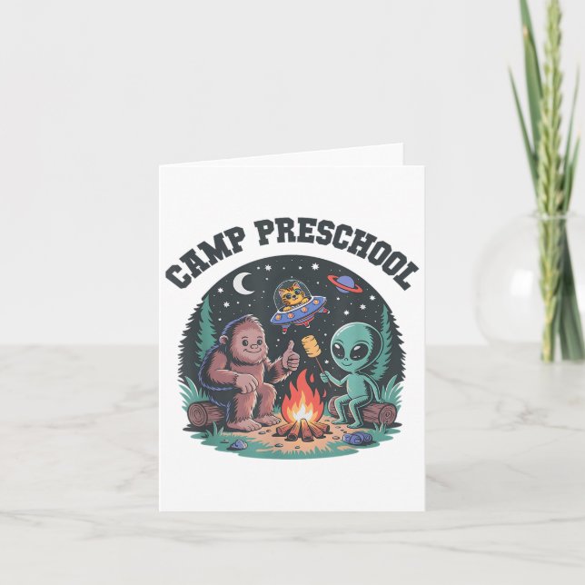 Cute Camp Out Preschool Tiny Bigfoot Campsite Alie Kort (Framsida)