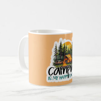 Cute Camping är My Lycklig Ställe Travel Kaffemugg