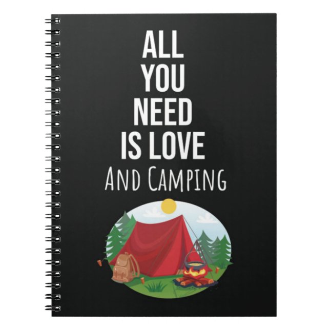 Cute Camping Gift Ideas Camper Outdoor Nature Anteckningsbok (Framsidan)
