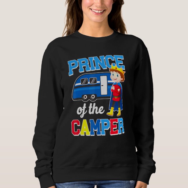 Cute Camping Prince of the Camper Motorhome Family T Shirt (Framsida)