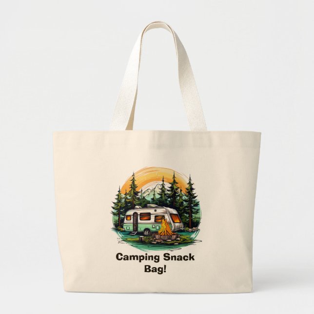 Cute Camping resa snack Jumbo Tygkasse (Framsidan)
