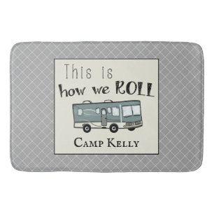 Cute Camping RV "this is How we Roll" Personlig Badrumsmatta