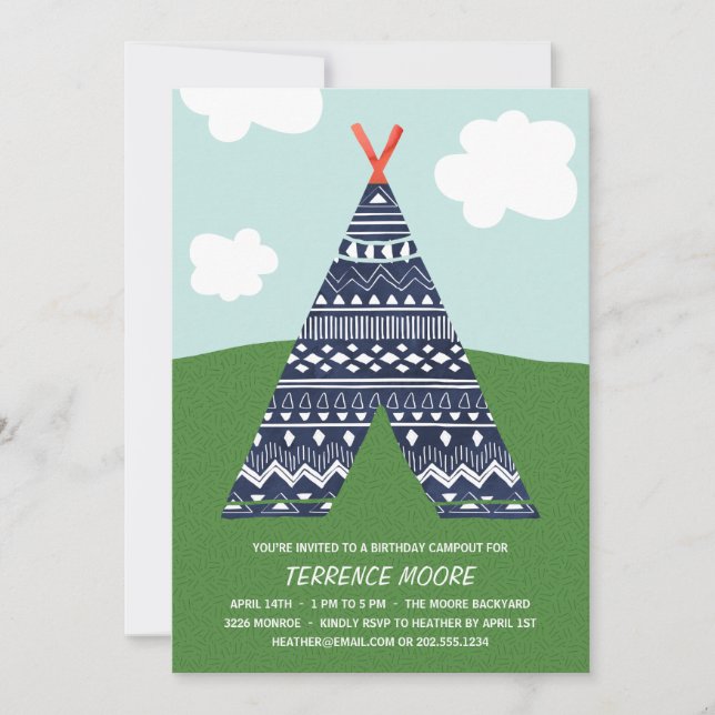 Cute Campout | Födelsedagsfest för pojkar Inbjudningar (Framsida)