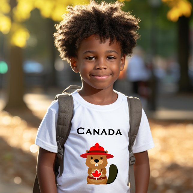 Cute Canada Beaver med Maple Löv Light-Färg T Shirt (Skapare uppladdad)