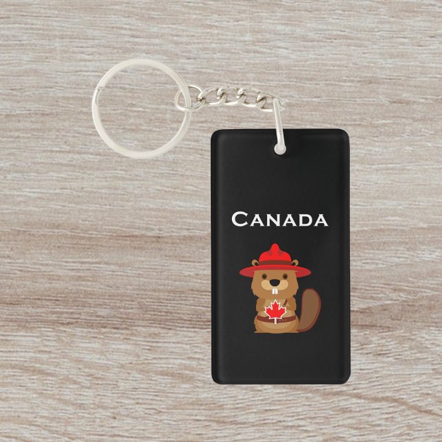 Cute Canada Beaver med Maple Löv Mörk Färg (Skapare uppladdad)