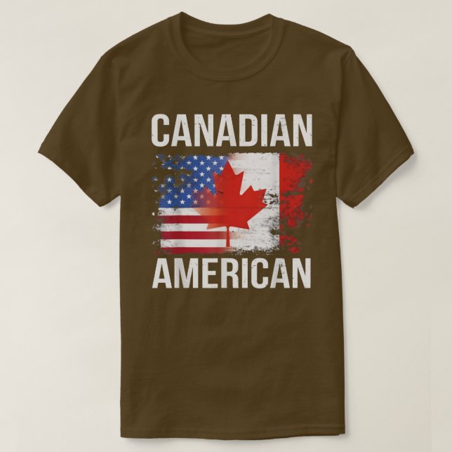 Cute Canada Day Canadian American US Flagga T Shirt (Design framsida)