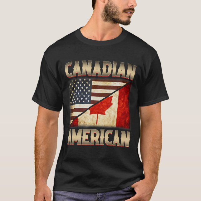 Cute Canada Day Canadian American US Flagga T Shirt (Framsida)
