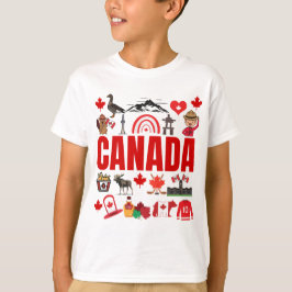 Cute Canada Symbols Collage T Shirt