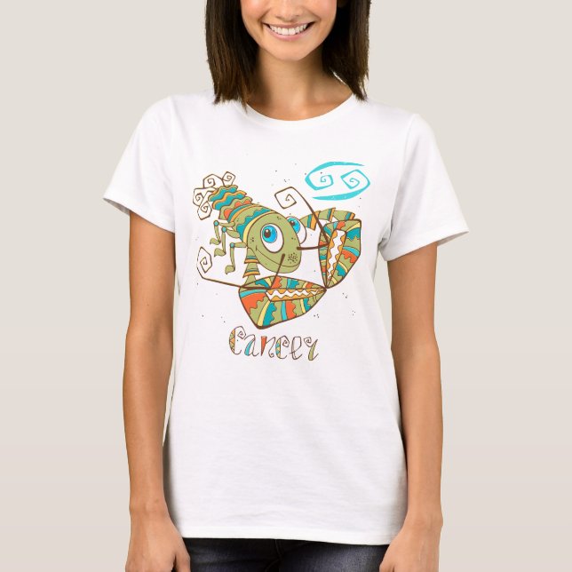 Cute Cancer Crab T Shirt (Framsida)