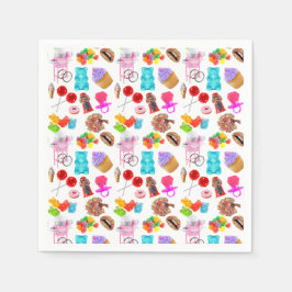 Cute Candy Birthday Pappersservett
