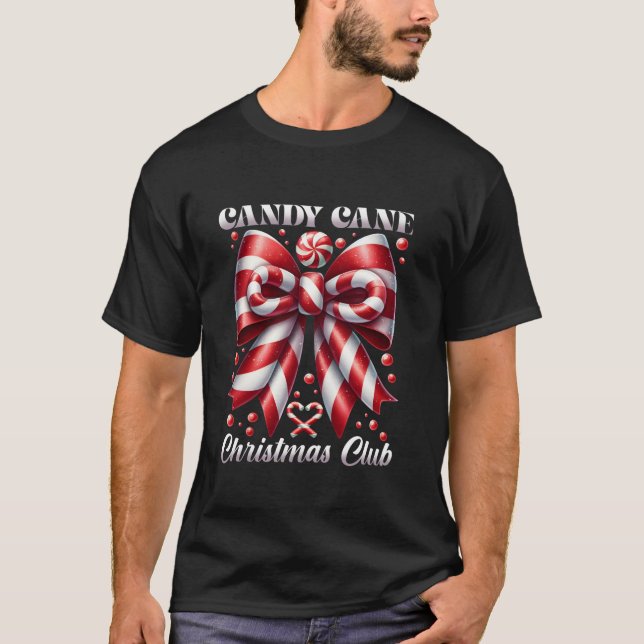 Cute Candy cane Crew Coquette Bow Candy Älskare Fa T Shirt (Framsida)
